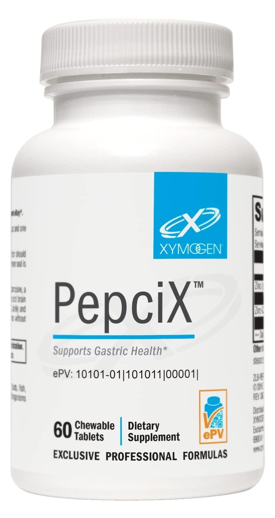 XYMOGen פפסיX - תוספי Zinc L Carnosine תוספת לתמיכה בבריאות Gut ו- Acid Reflux Medicine + Gut Support (60 טבליות)