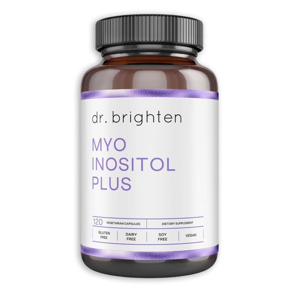 ד"ר Brighten Myoinositol Plus - דוקטור פורמולה Ratio של Myo- ו- D-Chiro-Inositol כדי לתמוך בסימפטומים של PCOS, הורמון, תפקוד אוחלות בריא, ומחזורים מטבוליים רגילים