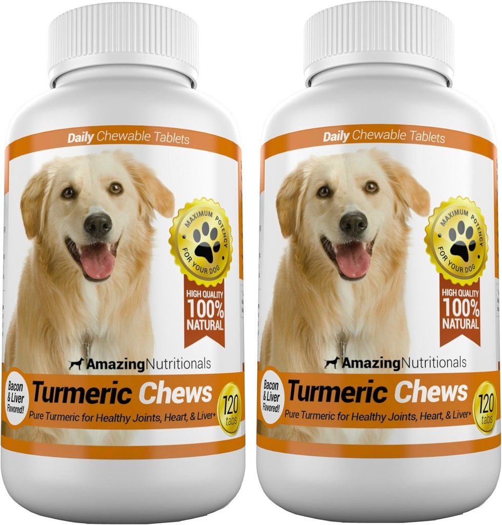 Turmeric מדהים לכלבים Curcumin Pet Antioxidant, מבטל כאב משותף Inflammation, 120 Chews