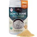 אבקת Mane Mushroom של Naturealm Lion - תמיכה מוחית אורגנית לקלילות נפשית ממוקדת זיכרון - תפקוד קוגניטיבי לא GMO - 60 משרתות