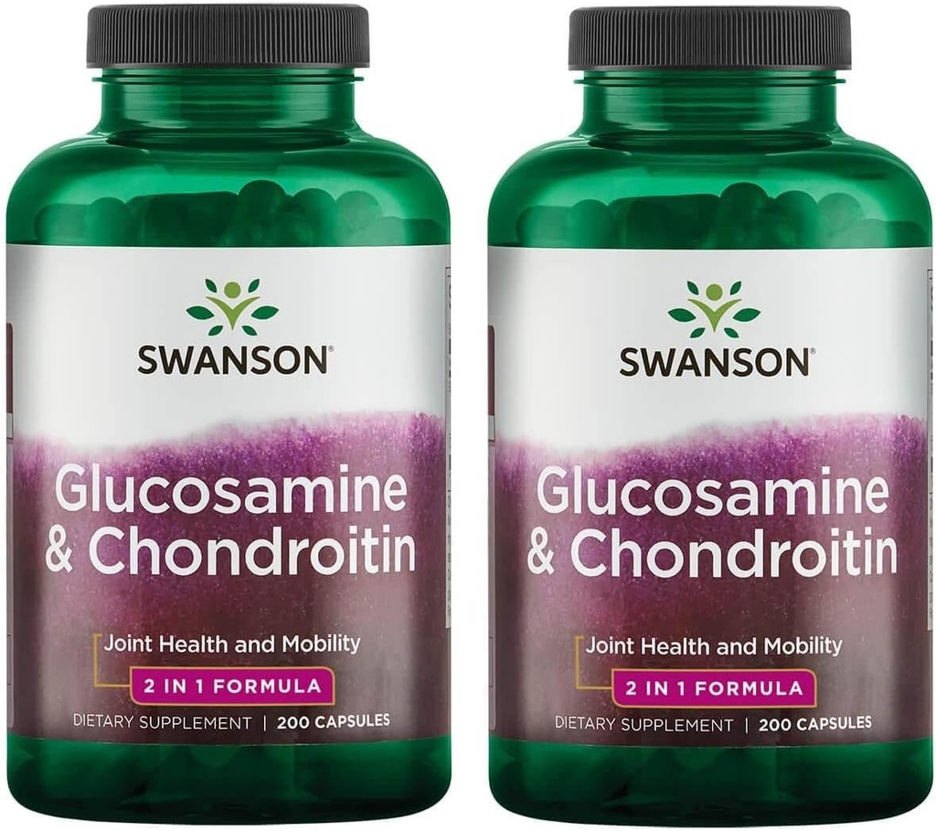Swanson Glucosamine & Chondroitin Combo 500 / 250 מיליגרם 200 קפסולות (2 Pack)
