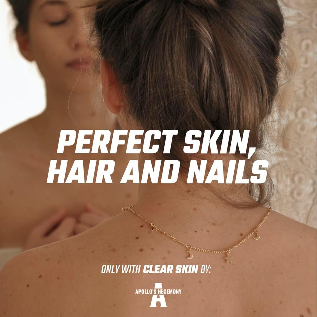 APOLLO'S HEGEMONY Clear Skin - 180 קפסולות טבעוניות - ויטמין B5 200 מ"ג (Pantothenic Acid) ו- Acetyl-L-Carnitine 70 מ"ג, Anti-Acne, Enhanced Skin Health, ויטמין B5 תוסף תוסף תוסף תוסף