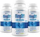 Ring Off (180 Caps) - Tinnitus הקלה לרינג אוזניים, Clear Tinnitus Quieting Ear Ringing Relief & Re Storage Inner Peace, Ginkgo Biloba, Zinc Picolinate & More - תמיכה יעילה בבריאות שמיעה