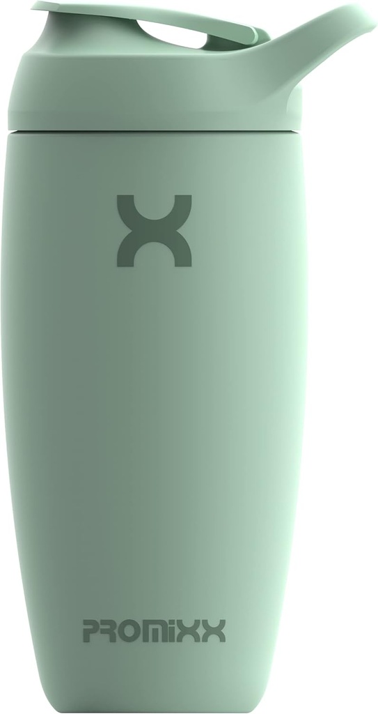 Promixx Pursuit Shaker Bottle Insulated Stainless Steel Water Bottle ו-Dark Cup, 18oz, Seagras Green