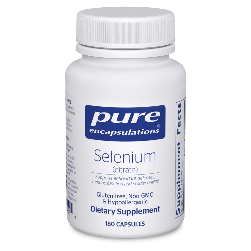 Pure Encapsulations Selenium (Citrate) - עבור Immune System Support & cell Health - Antioxidant תוסף - תמיכה ב- Blood Flow * - Gluten Free & Vegan - 180 קפסולות