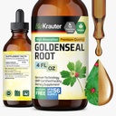 BIO KRAUTER Goldenseal Tincture - טבעוני Lung ניקויse & Detox - Golden Seal Herb תוסף - אלכוהול & סוכר טיפות חינם - 4 Fl.Oz.