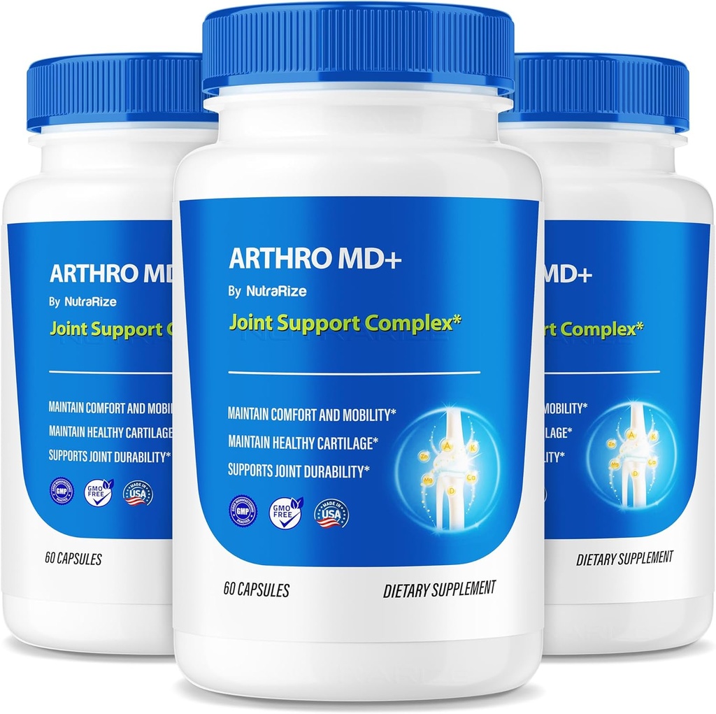 (3 Pack) Arthro MD + קפסולות, תמיכה רשמית של Arthro MD משותף, כל פורמולה טבעית לתמיכה גמישות וניידות, Premium Pills for Healthy Joints, Arthro M D Review (180 קפסולות)