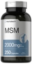 Horbäach MSM תוספי קפסולות | 2000mg | 250 Count | Non-GMO וגלוטן חינם פורמולה | Methylsulfonylmethane
