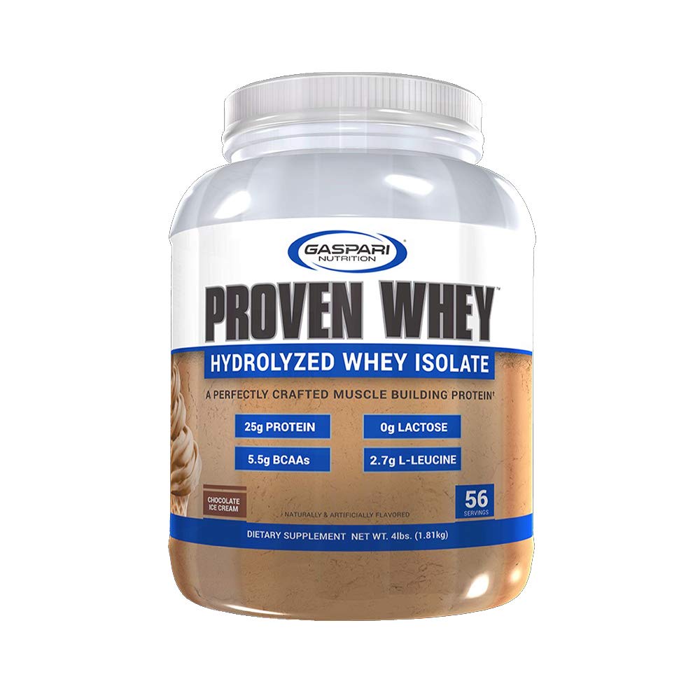 תזונה Gaspari פרובנס Whey, 100% hydrolyzed Whey Isolate, חלבונים גבוהים, Lactose חינם, Low Carbohydrate ונמוך סוכר (4lb, גלידה)