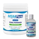 KALA HEALTH MSMPure MSM אבקת 1lb ו MSM גל עם אורגני Aloe 8oz Bundle