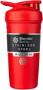 בלנדר בוטל סטרדה Shaker Cup Insulated Stainless Steel Water Bottle with Wire Whisk, 24Ounce, Red Red