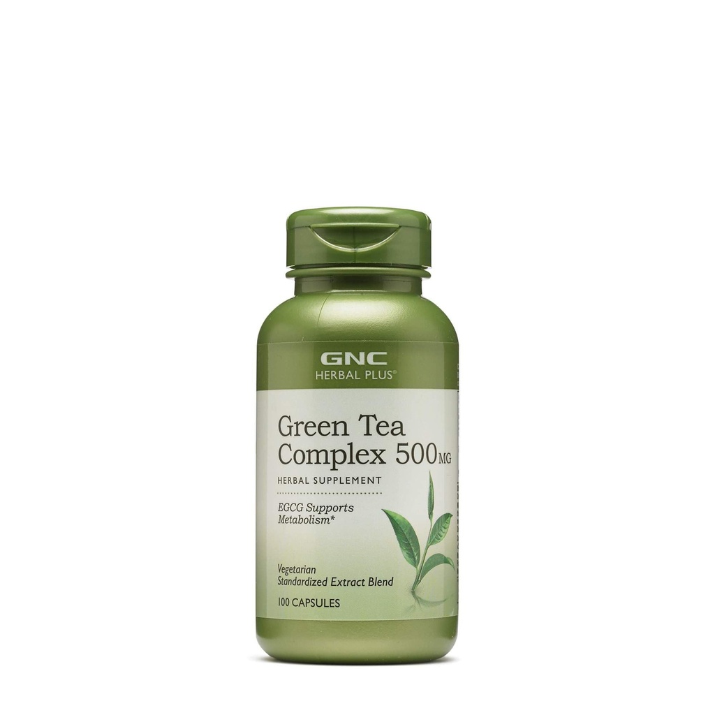 GNC Herbal Plus ירוק מורכב 500 מ"ג תוסף, Vegetarian, תומך Metabolism, 100 משרתים