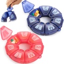 מארגנת גלולות שבועיות עגולות, TPU גומיized, Travel Container 7 יום, עם 7 השוואות גדולות, גדול עבור ויטמינים יומי ותוספים, תיק גלולה יפה עם אותיות גדולות וברילי (2 מחשבים)