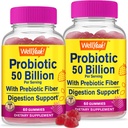 ובכן, כן (2 Pack 50 מיליארד פרוביוטיקה + Prebiotics עבור גברים ונשים מסטיק - תמיכה תזונתית, בריאות Gut, Immune תמיכה חניכיים - פרוביוטיקה לבריאות העיכול עם 12 סטרינס - 60 מסטיקנים