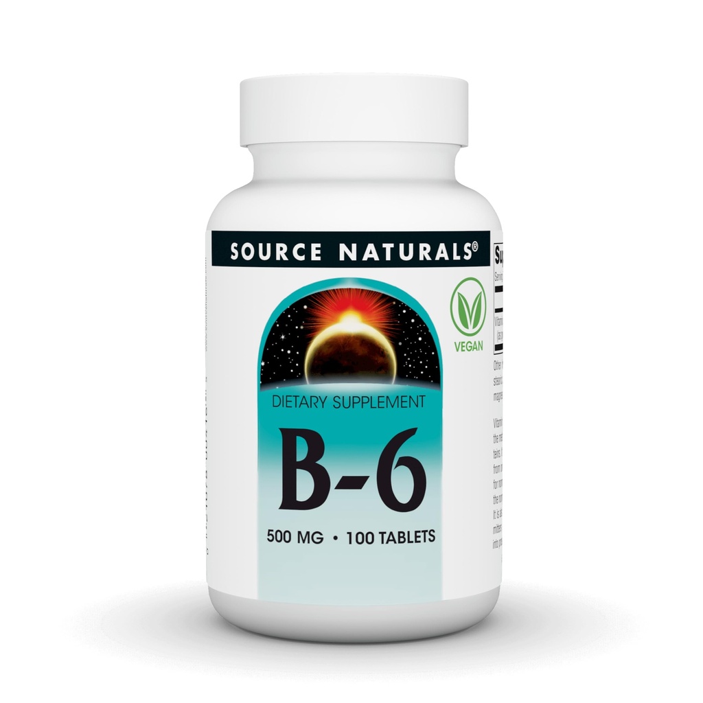 מקור טבעי ויטמין B-6, Immune System Support* -500 מ"ג, 100 טבליות