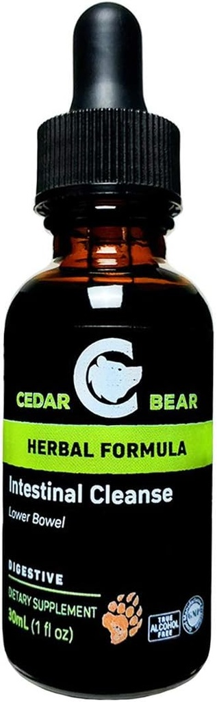 Cedar Bear Intestinal ניקוי תוסף צמחי נוזלי המנציח את הסביבה של מערכת העיכול, המאפשרת פלורה Beneficial Flourish 1 Fl Oz