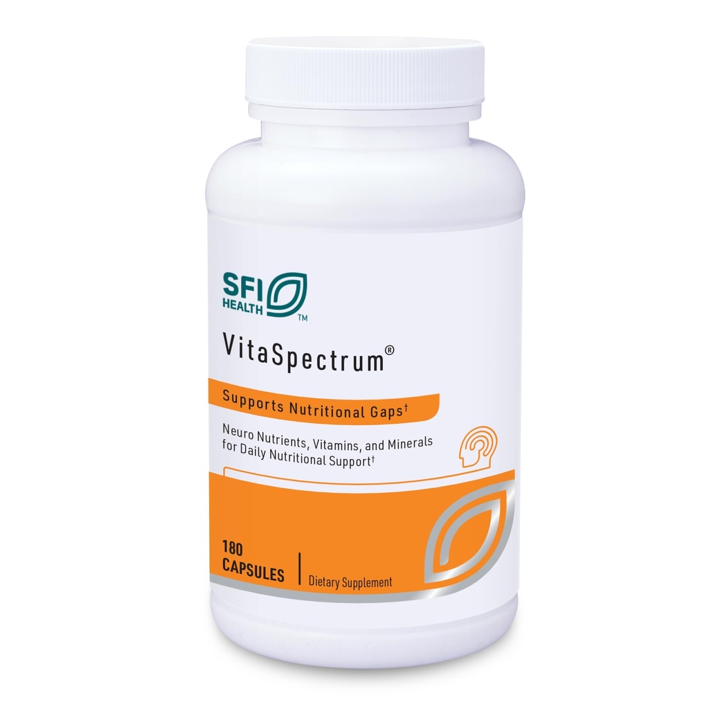 Klaire Labs SFI Health VitaSpectrum כמוסות - Multivitamin לילדים עם 28 חומרים מזינים חיוניים כולל Folate, B12, B6, Antioxidants, ויטמין E & D3 - No Copper או Iron, Gluten-Free (180ct)