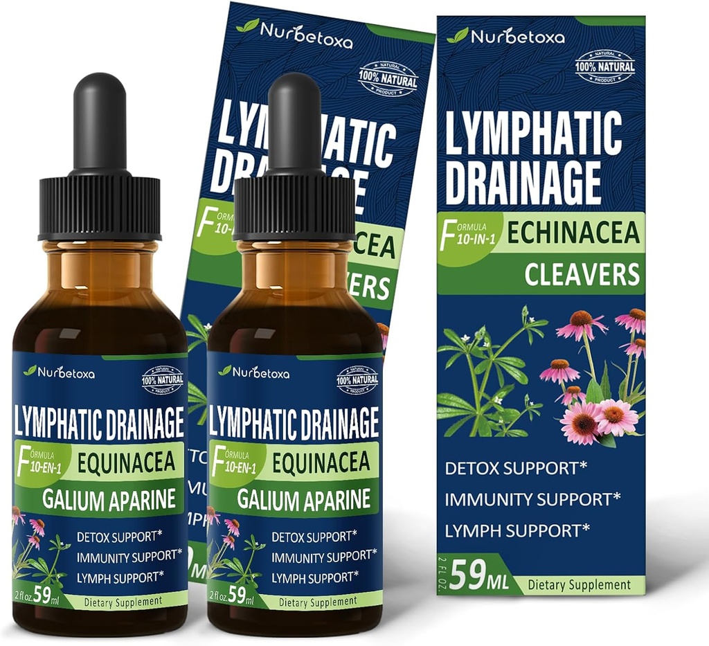 קלאס Lymphatic Drainage טיפות עבור Lymph Detox ניקוי, Gotas de Equinacea y Diente de Leon Drenaje Linfatico, Lymphedema תמיכה פורמולה עם Echinacea, להשתמש עם עיסוי כלי. 4oz