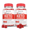 (2 Pack) Rapid Lean Keto ACV חניכיים מתקדמות פורמולה 1000MG Rapid Lean Keto Gummies Apple Cider Vinegar פורמולה עם אבקת מיץ Pomegranate B12 טבעוני non GMO 120mys