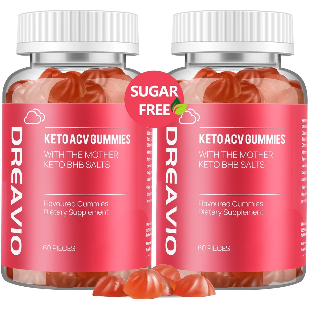 DREAVIO Keto ACV Gummies Advanced Weight Loss- Sugar Free 1000 מ"ג Apple Cider Vinegar Gummies for Women & Men, טבעוני Keto Apple Cider Vinegar תוסף למבוגרים