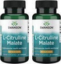 Swanson L-Citrulline Malate - Amino Acid תוספת קידום ייצור אנרגיה & דם בריא Circulation - פורמולה טבעית תמיכה בסך הכל בריאות - (60 קפסולות, 750 מ"ג כל) (2 Pack)
