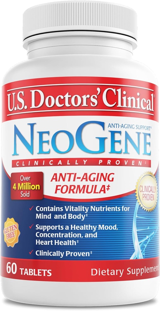 NeoGene קליני של רופאים בארה"ב (למרבה הצער) GH3 קליני פרובנס פרובנס תוספת תמיכה עם חומרים מזינים לתמיכה Mood, Cognition, Heart Health, Antioxidant Support [1 חודשים - 60 ct].