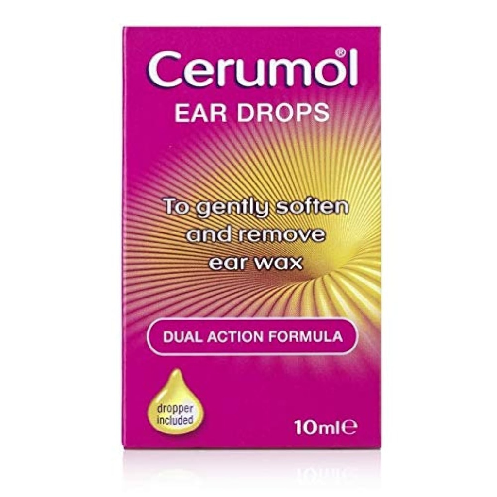 אוזן פעולה כפולה טיפות, 10 מ"ל, Gentle Formulation, Helps Relieve הסימפטומים של האוזן Wax, Softens אוזנייםwax, Dropper Included
