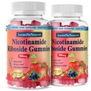2 Pack NAD Resveratrol תוסף, סוכר חינם 900 מ"ג חניכיים עם Quercetin, Collagen, ויטמין תמיכה בהזדקנות, התחדשות תאים, אנרגיה Boost, שיפור העור עבור נשים גברים