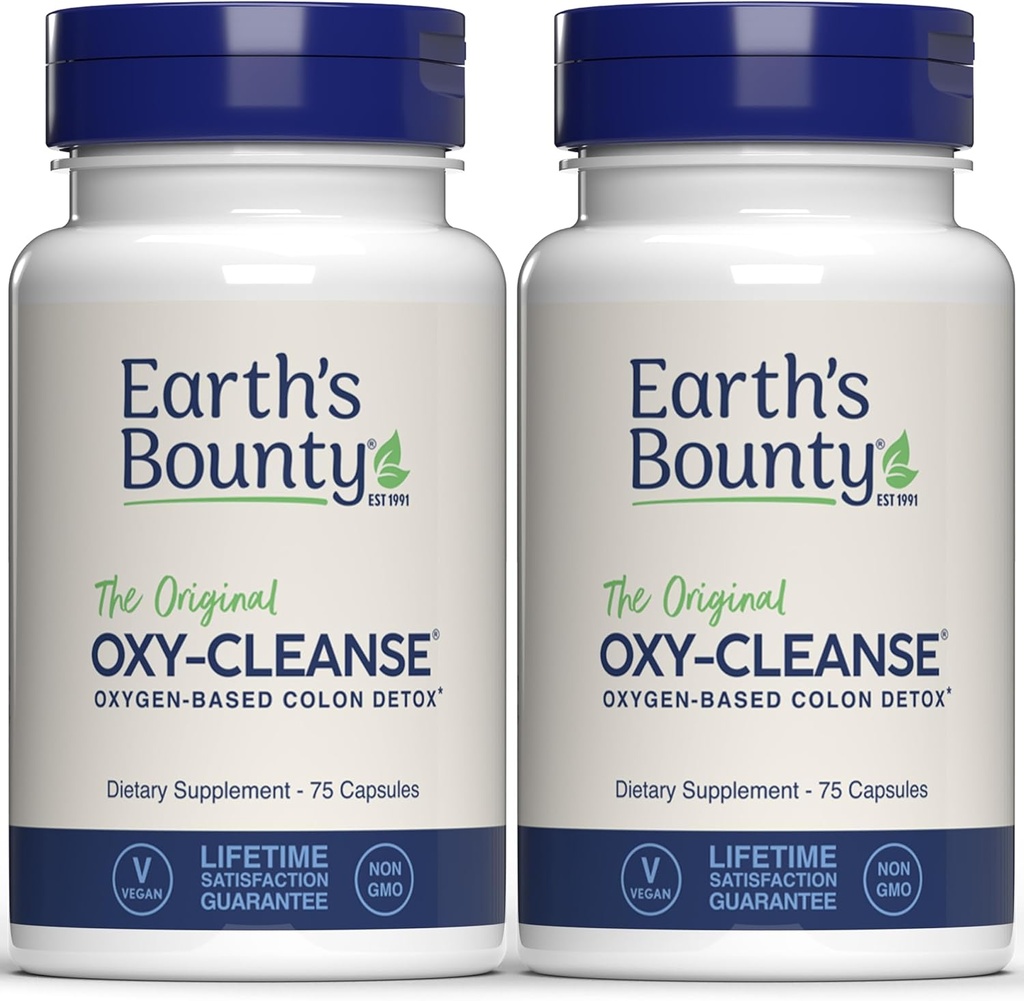 Earth's Bounty Oxy-Cleanse Voice Conditioner - Gentle Colonyנקיזה לבריאות העיכול - Constipation Relief - Natural Voice Detox - 75 קפסולות - 2Pack