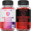 Atlantis Nutrition 8-in-1 Immune תומך 60 מסטיקנים + טסטוסטרון Booster 2-Pack (120 חניכיים)