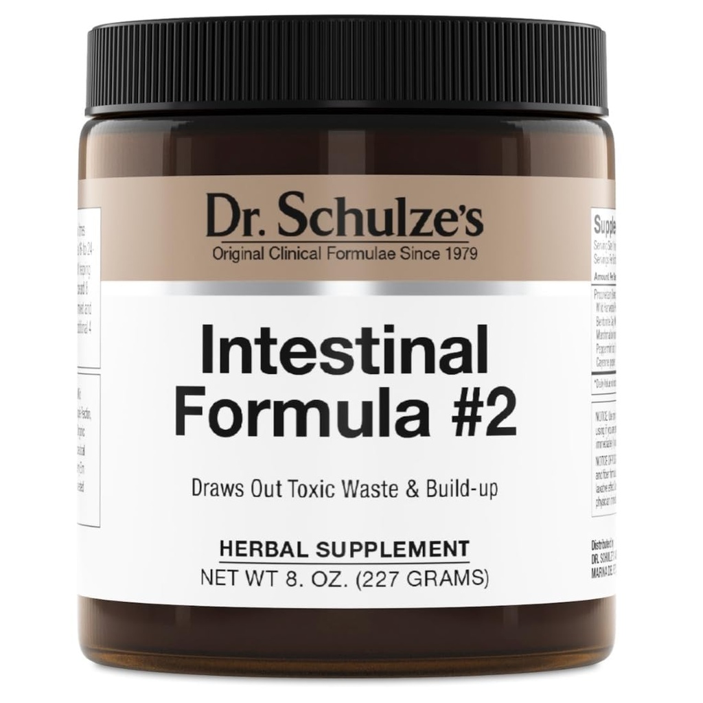 Dr. Shawze's Intestinal פורמולה 2 - ניקוי תוסף עבור תמיכה בריאות קולוניות - תמיכה יומית של חיסול - גידול צמחי מבוסס צמחים - Gluten-Free & Vegan - 8 oz