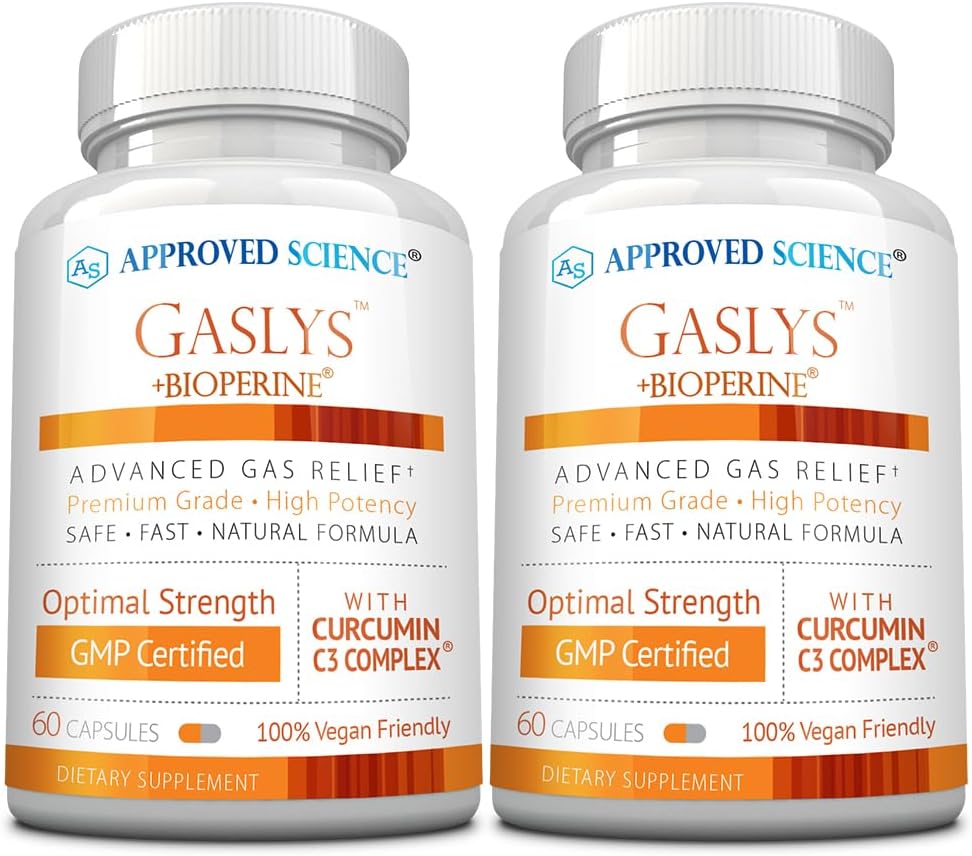 מוסמך מדע ® GaslysTM - Soothe Digestive Tract, Alleviates Gas and Stomach Cramps - אבקת Artichoke, ג'ינג'ר, Fennel Seed - 60 Count - Pack of 2
