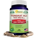 טונגקאט עלי 1500 מ"ג - 120 קפסולות - Longjack (Eurycoma Longifolia) לחלץ תוסף & Long Jack Rootאבק Pills - Tongkat Ali for Men & Women