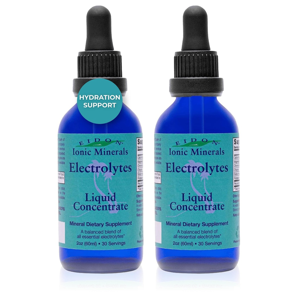 Eidon Electrolytes - נוזל אלקטרוליט טיפות, Ionic מינרלים תוספת להוסיף מים, Replenish & Balance The Electrolyte Equilibrium, תמיכה בהשקה, סוכר לא ממותק חינם - 2 oz, 2 Pack