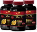 גלולות תמיכה חיסונית - METHYLCOBALAMIN VITAMIN B-12 5000 - תוספת אנטי ההזדקנות עבור נשים, תוספי אנרגיה הטוב ביותר, סיבולת סיבולת, קפסולות תמיכה חיסונית, ויטמין B 12 חילוף חומרים - 3 Bot 180