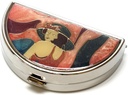 9352 Semi-Circular Small Pill Box מארגנת Pewter Silver Pink Women Travel Pill Case Purse Pocketer כל היום מכיל תרופות המכילות ויטמינים מיני אחסון