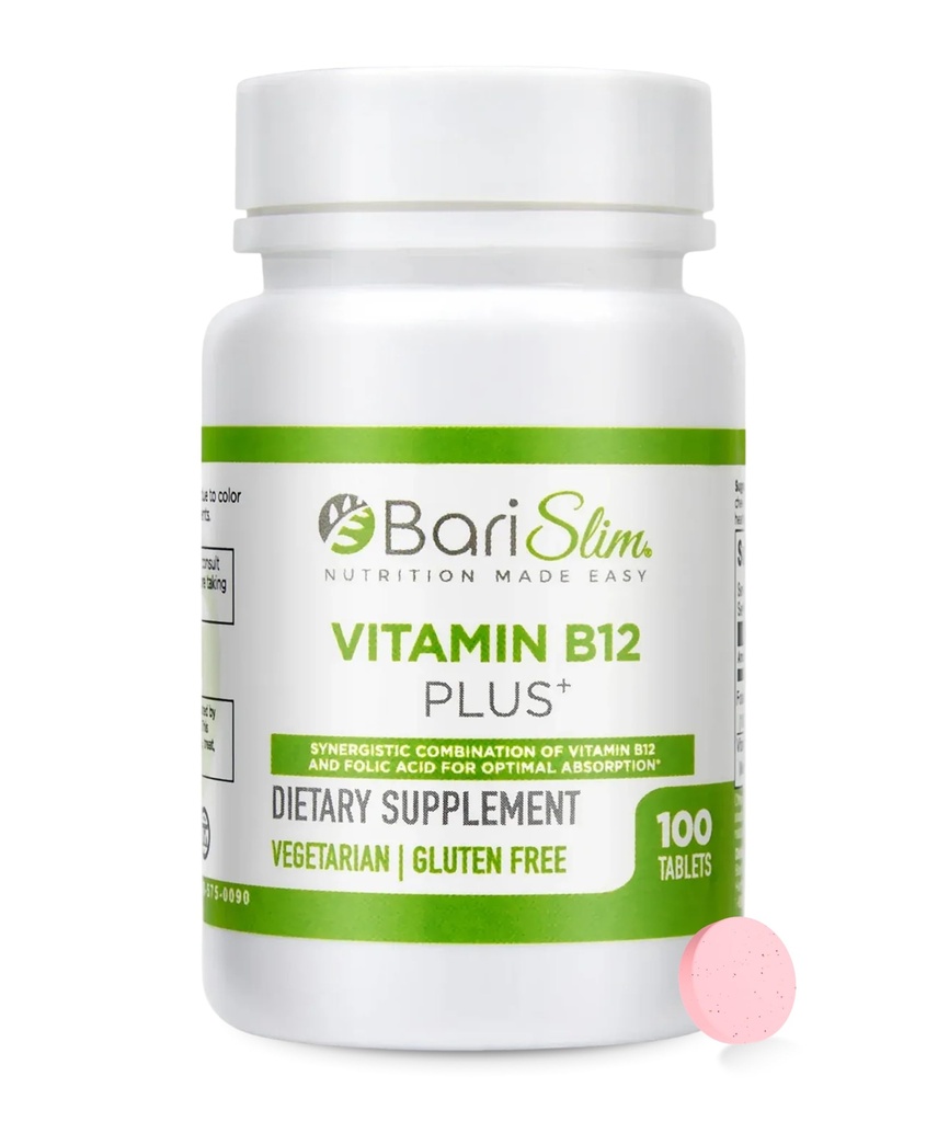 BariSlim ויטמין B12 פלוס טבליות - Bariatric פורמולה עבור ניתוח הרזיה פוסט, כולל עקף Gastric & Gastric - תמיכה רמות אנרגיה ובריאות כוללת