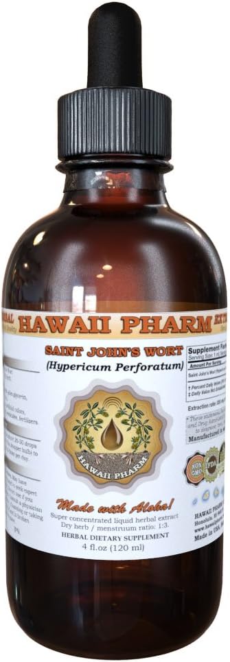 הוואי Pharm Saint John's Wort (Hypericum Perforatum) מיצוי נוזלי Tincture 4 Oz (120 מ"ל)