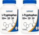 חומרים מזינים L-Tryptophan 500 מ"ג, 120 קפסולות (2 בקבוקים)