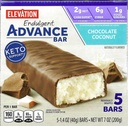 Millville Elevation Advance Chocolate קוקוס Bars, Carb Conscious, 5g חלבונים, עם מתכונים. קופסה אחת של 5,1.4oz Individual Wrapped Bars. Bundle כוללת 2 מתכונים, 5 ברים.