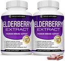 קפסולות ישנות אורגניות עם Sbucus Extractberry פירות לתמיכה בחיסון, בריאות העור ואנטיoxidant, Boost Immunity for Men & Women, 60 קפסולות Veggie, Non-GMO & No Sugar