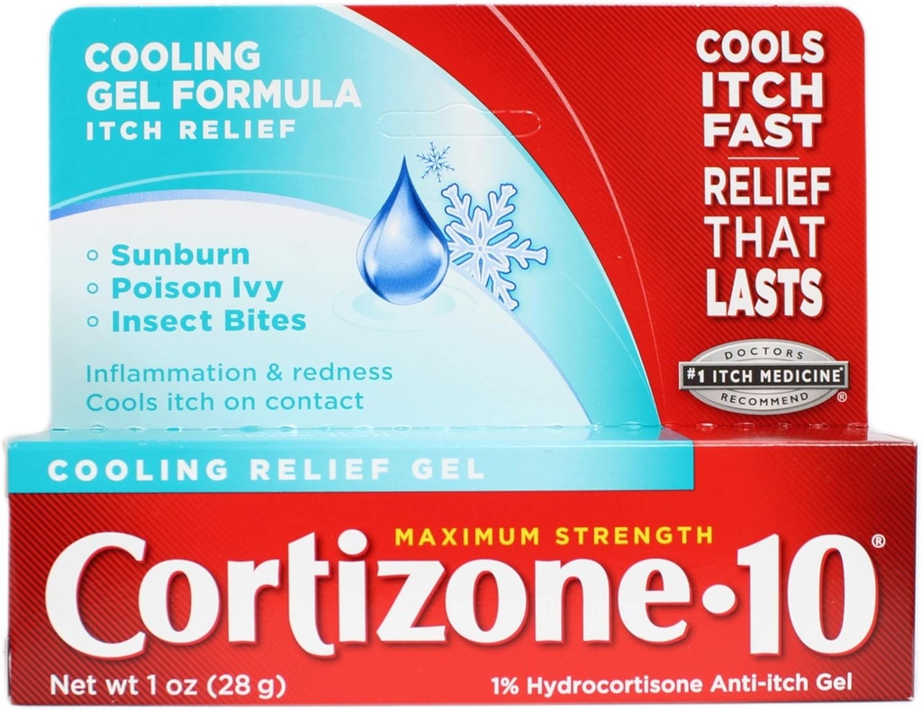 קורטיזון 10 Cooling Relief Anti-Itch Gel 1 oz (Pack of 9)