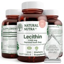 טבעי Nutra Soy Lecithin 1200 מ"ג תוסף תזונה - תפקוד המוח, בריאות Liver, לשפר את הבריאות Procreant, תוספת Boosting - Gluten-Free, BPA-Free, 200 Softgels בבקבוקי זכוכית הניתנים למחזור.