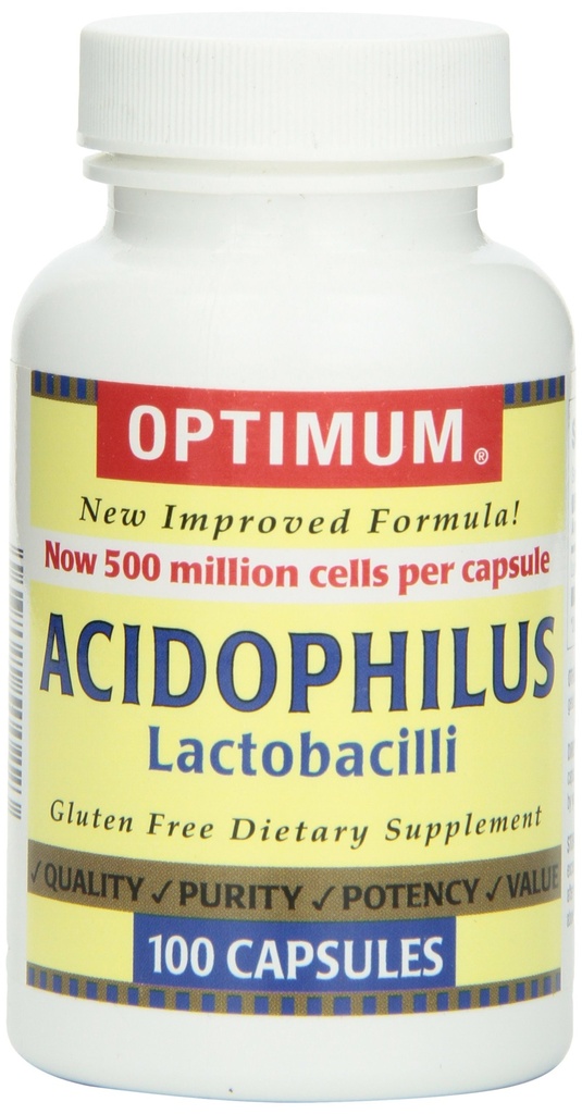 אופטימוס Acidophilus Lactobacilli כמוסות, 100 הרוזן