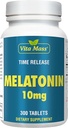 Melatonin 10 מ"ג - TR Time Release - 300 טבליות - כוח מקסימלי