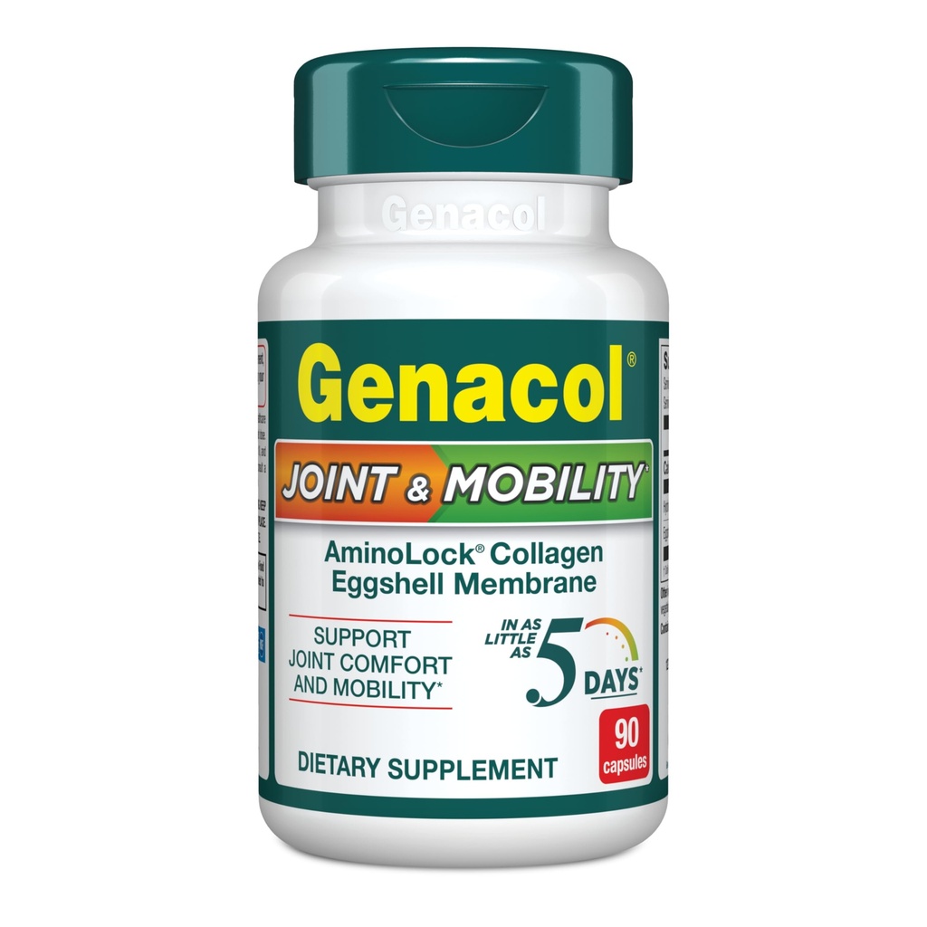 Genacol Joint & Mobility - Eggshell Membrane ו Ultra-Hydrolyzed Collagen Peptides, תמיכה ב- Joint Comfort & Mobility, Results in as Little as 5 ימים, 90 קפסולות (30 ימים אספקה)