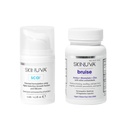 Skinuva® Scar (0.5 oz) & Bruise (14 קפסולות) - Advanced Silicone Cream פורמולה עם Growth Factors & Homeopathic Bruise Remedy פורמולה עם Arnica, Bromelain & Zincated