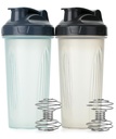 Mr. Pen- Shaker Bottles for Proteines, 28 oz, 2 Pack, Clear, חלבונים Shaker בקבוק עם Wire Whisk Ball, בלנדר בקבוק