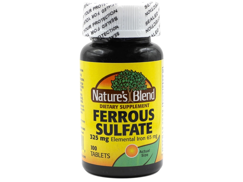 The Nature's Bell Iron Ferrous Sulfate 325 מ"ג BPK, Assorted, Tablet, 100 Count