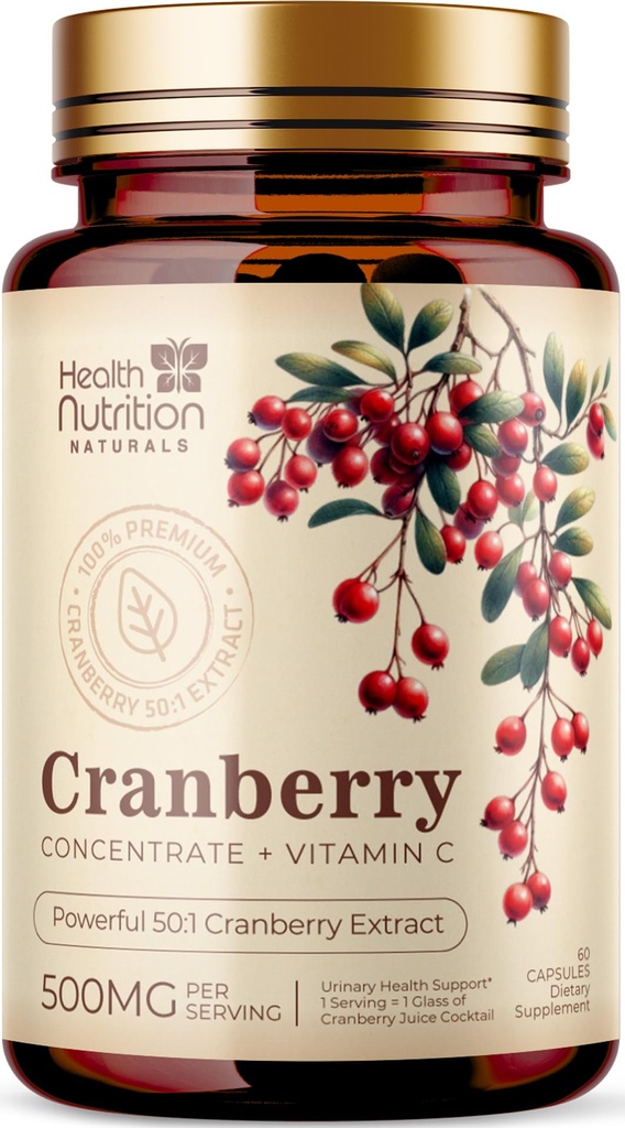 כדורי Cranberry תוספת של 25,000 מ"ג - טרי Cranberry Equivalent אבקת לחלץ עם ויטמינים C & E - Urinary Tract בריאות תמיכה, קריין ברי פירות, סוכר פורמולה חינם, בבקבוק בארה"ב - 60 קפסולות
